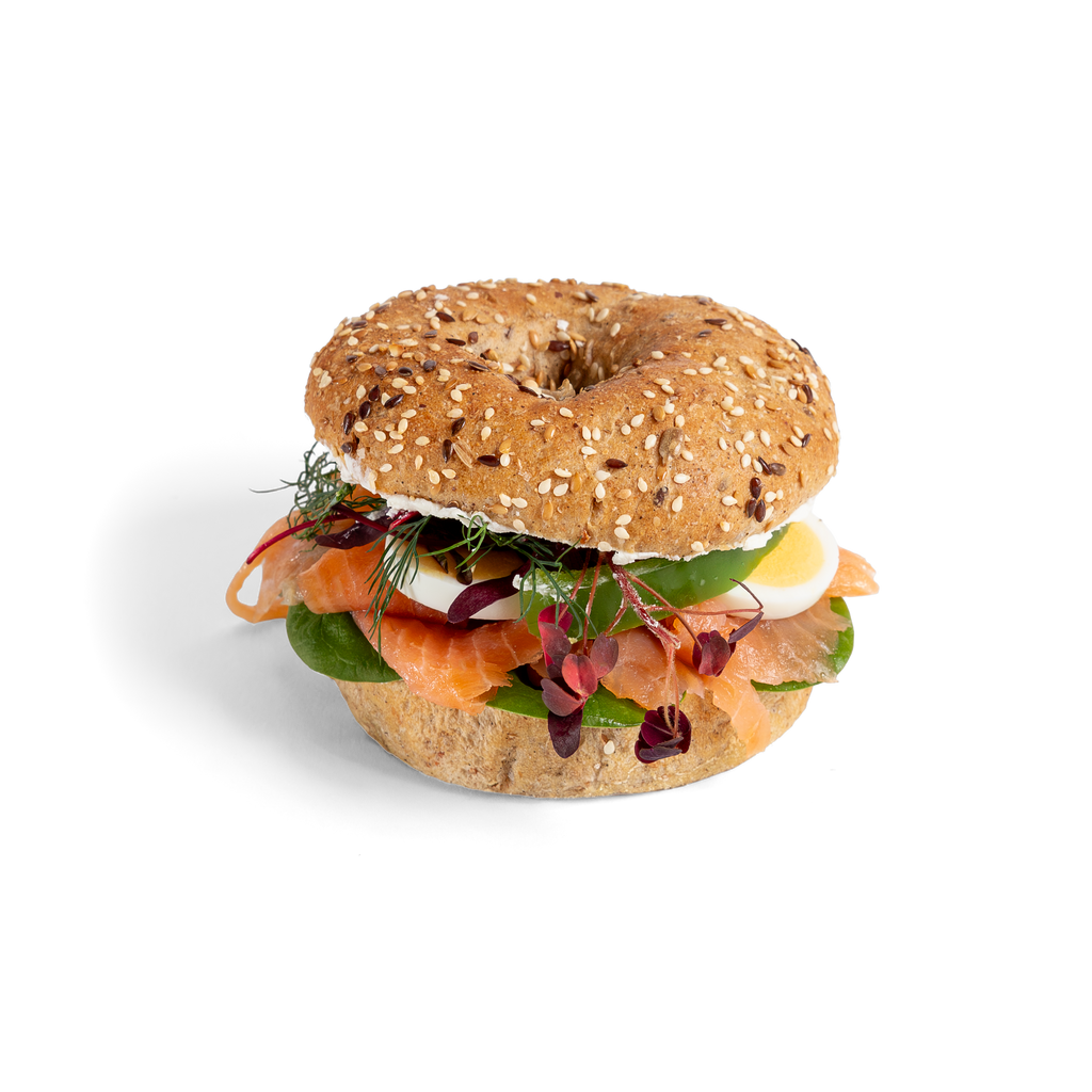 Füstölt lazacos, kapros sajtkrémes Bagel Box - 6db