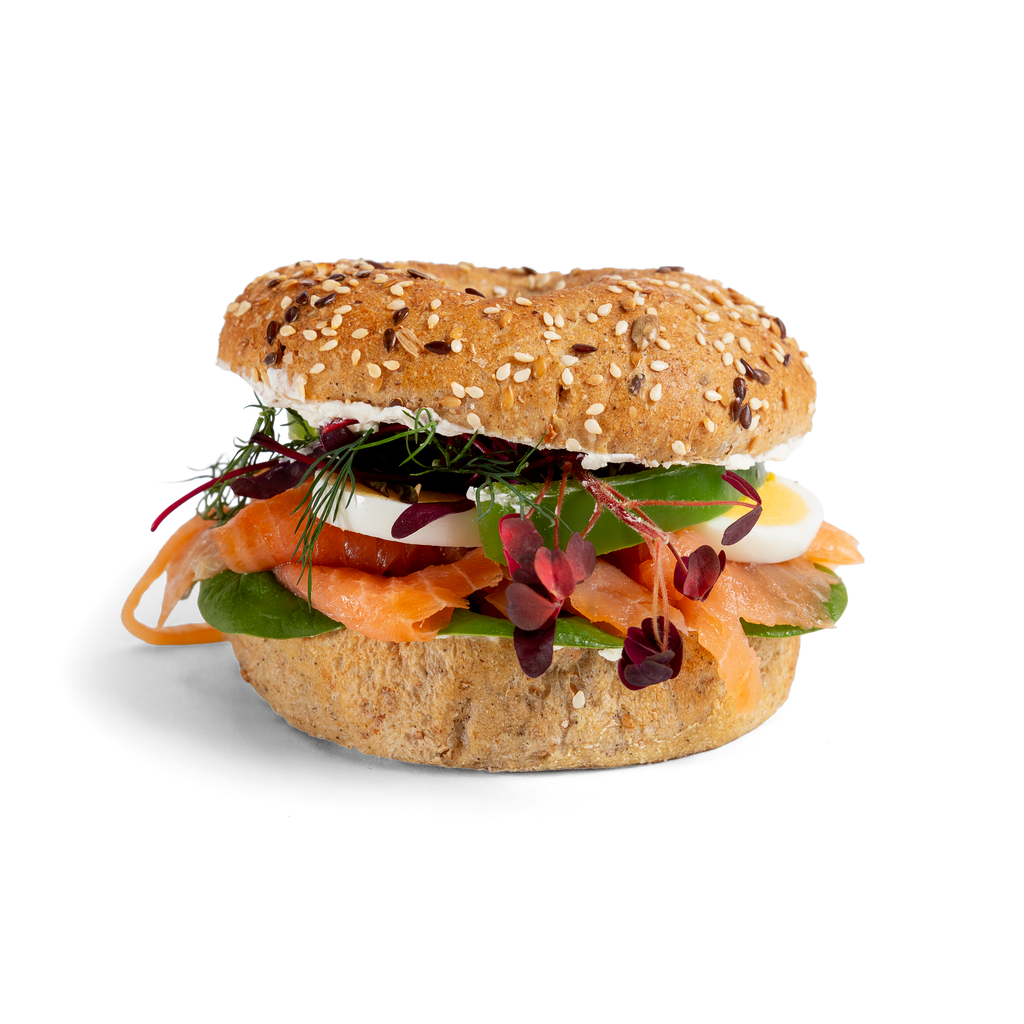 Füstölt lazacos, kapros sajtkrémes Bagel Box - 6db