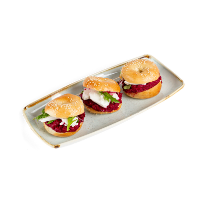 Céklás hummuszos-fetás Mini Bagel
