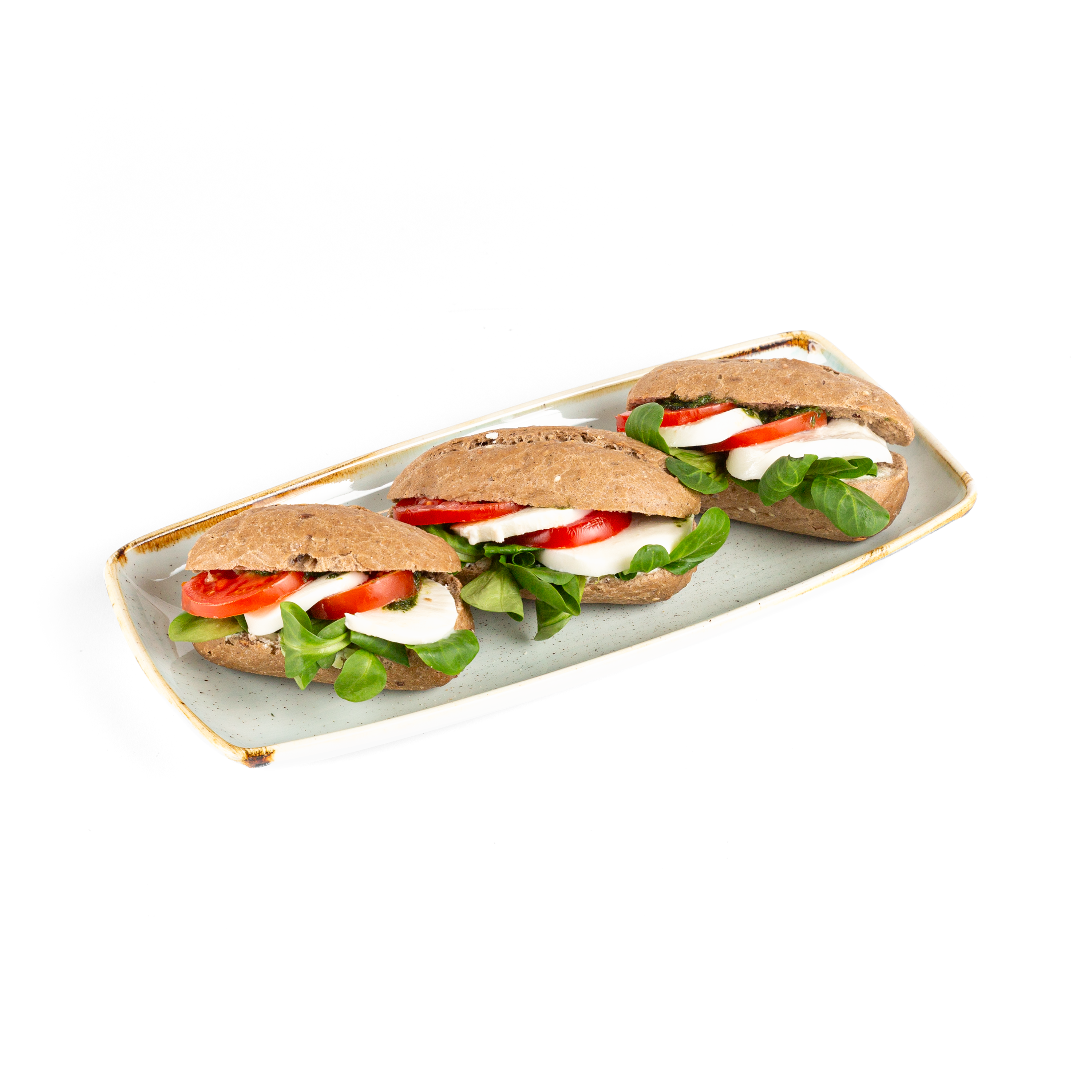Caprese mozarellás Mini Bagett Pestóval - 20db
